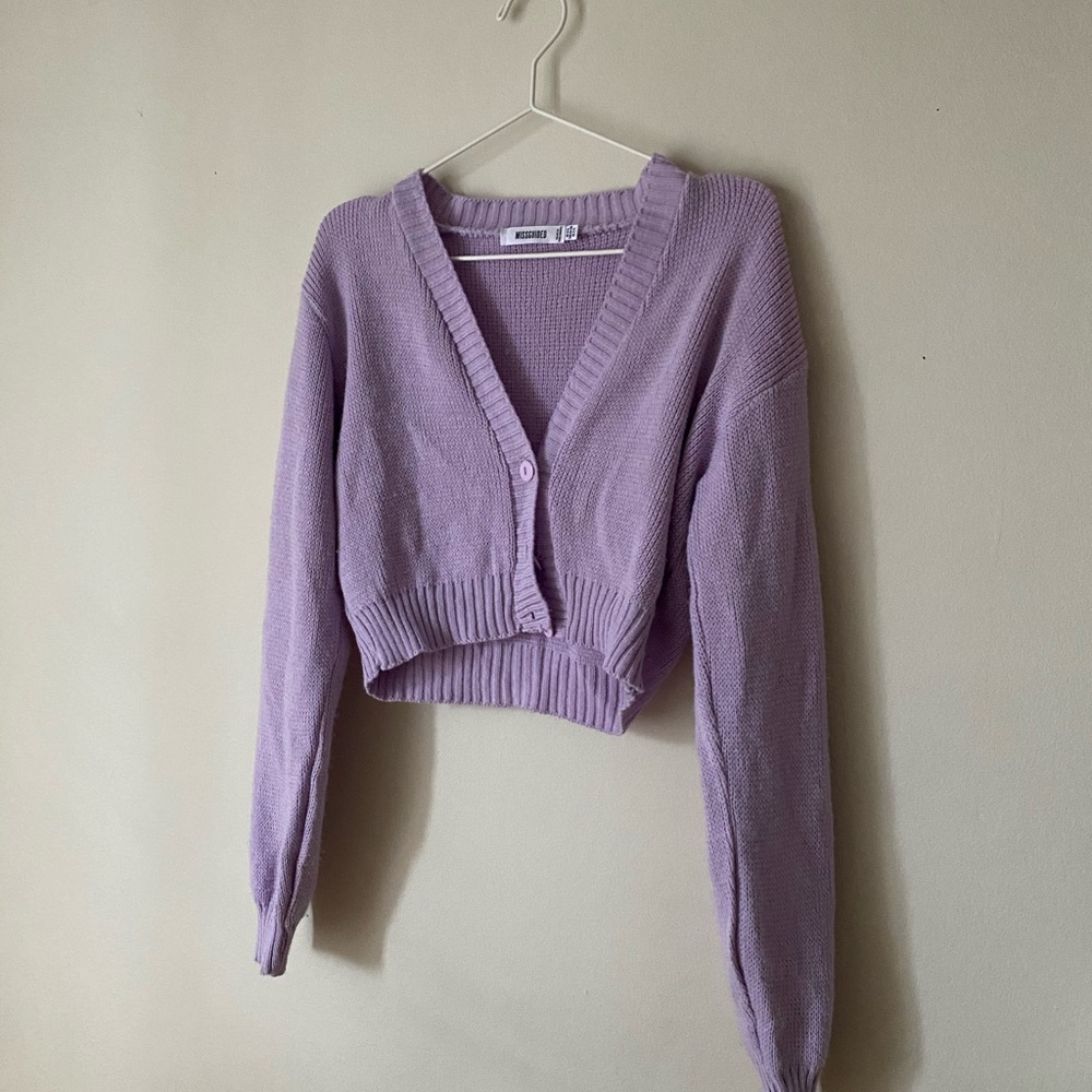 MISSGUIDED Lilac Button Cardigan - Picture 5 of 6